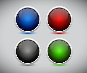 Plastic web buttons. Vector eps10.