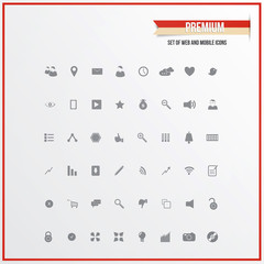 Set of web and mobile icons for business. Vector