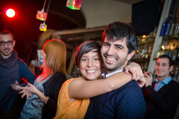 Group of Friends in a Night Club