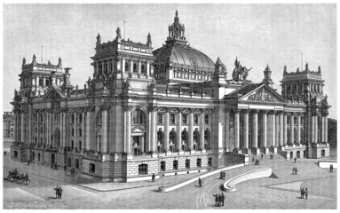 Naklejka premium Reichstag - Parliament - Berlin (Germany) - 19th century