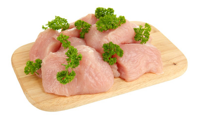 Raw turkey meat isolated on white