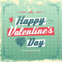 Retro vintage Valentine's day greeting card design