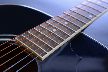 Acoustic guitar, close-up