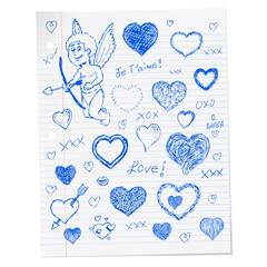 Hand drawn Valentine's day doodles