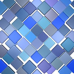 Fototapeta premium Dissipated flying blue tiles