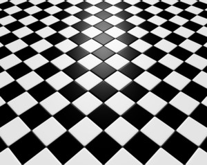 Black and white fleeing mosaic