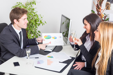 Business Team Toasting at Office