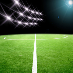 Obraz na płótnie Canvas soccer stadium with bright lights