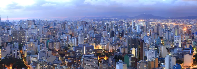 Washable wall murals Brasil Aerial view of Sao Paulo in the night  time