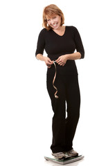 woman standing on scale