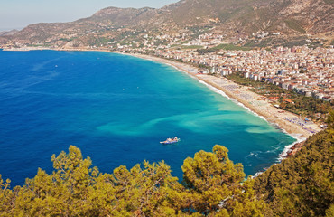 Obraz premium View of Kleopatra beach in Alanya, Turkey.