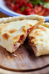 Opened calzone c