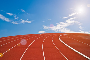 .Running track bright day