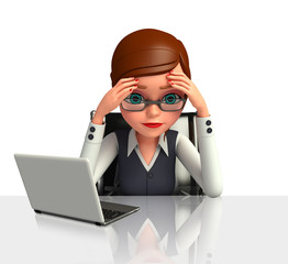 Young business woman stress