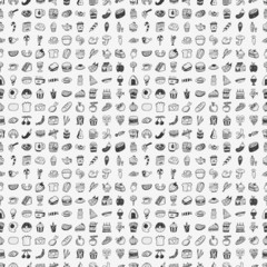 seamless doodle food pattern