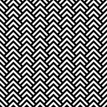 Black and white chevron geometric seamless pattern, vector