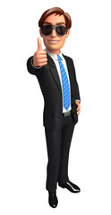 Young Business man with thumbs up
