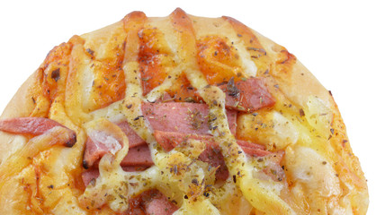 sausage pizza bread isolated on white background