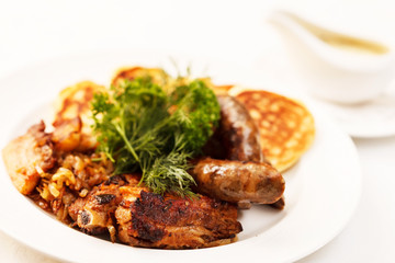 pancakes with meat