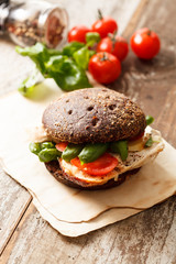 sandwich with chicken and cheese