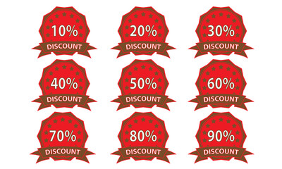 red-brown discount badge