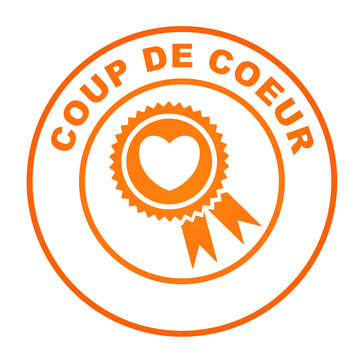 coup de coeur sur bouton web rond orange