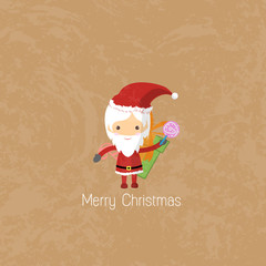 Vector Santa Girl Claus. Vector illustration for christmas card.
