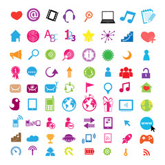 Social color Media Circles Icon, Network Vector