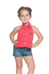 Thoughtful fashion little girl