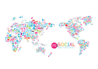 Social network map background infographics