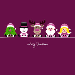Tree, Snowman, Rudolph, Santa & Angel Gift Purple