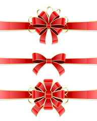 Set of red bow