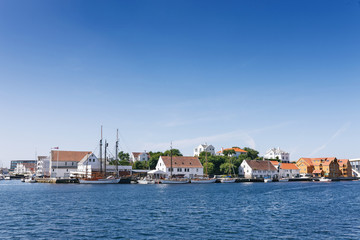 Fototapeta na wymiar Haugesund Town in Norway, view at Hasseloy island