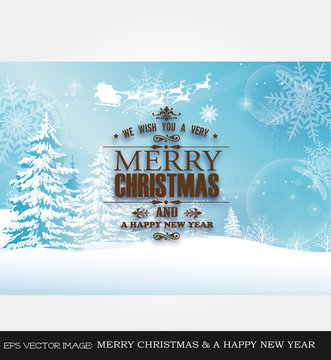 eps Vector image:A VERY MERRY Christmas & a Happy New Year