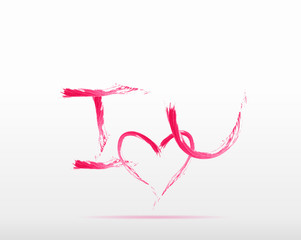 valentine I Love You Vector Lettering stylish text