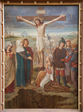 Gent - Crucifixion paint from st. Peter s church