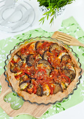 Homemade tart with vegetables