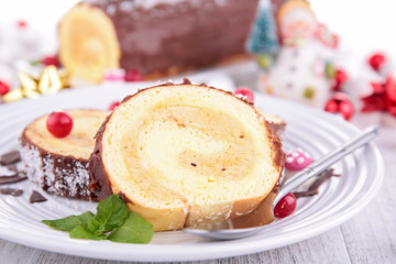 swiss roll, yule log