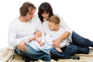 Family portrait with newborn