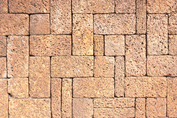 Laterite stone brick wall