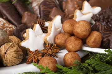 Traditional German Christmas cookies on display