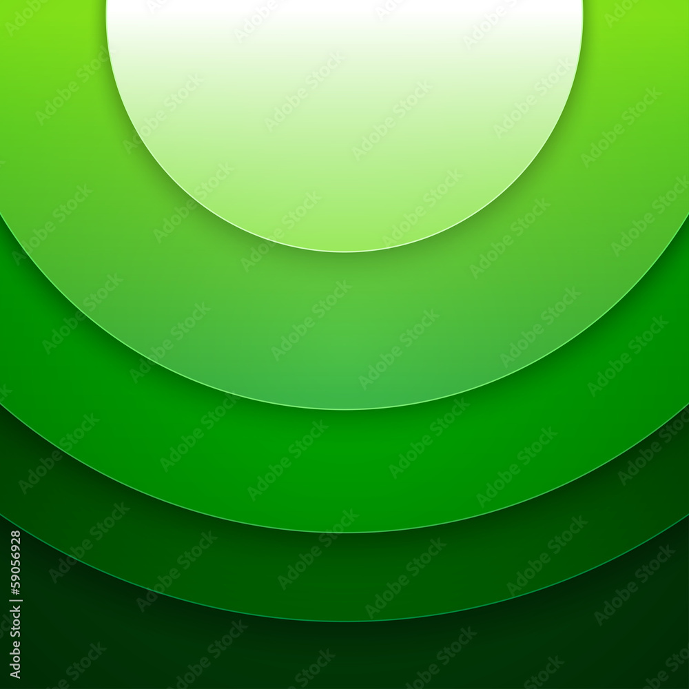 Poster abstract green paper circles vector background