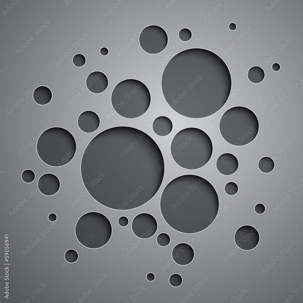 Aufkleber abstract background with black and grey circles