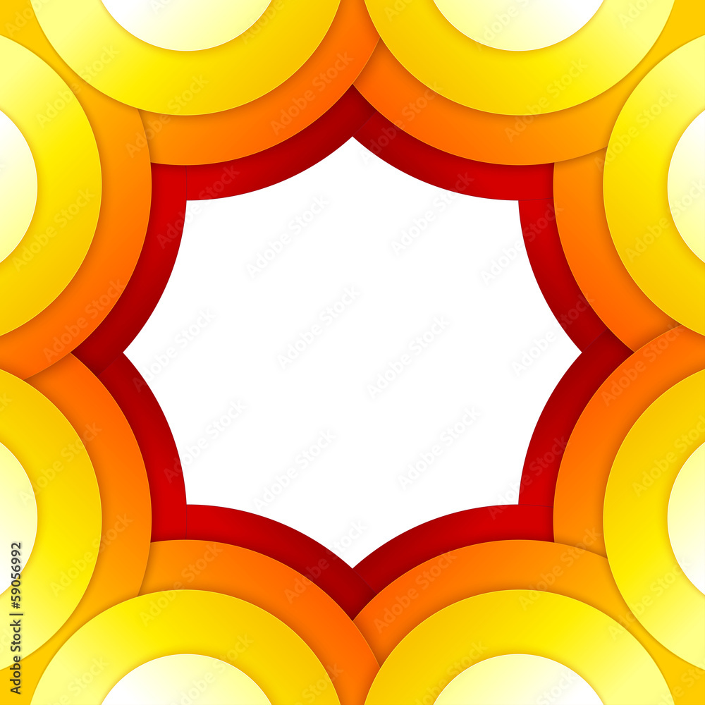 Poster abstract red and orange circles vector background