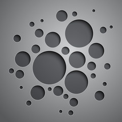 Abstract background with black and grey circles