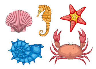 Vector set of sea animals © kristyna_