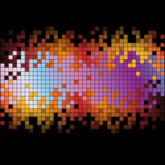 Abstract background with rainbow colorful pixels
