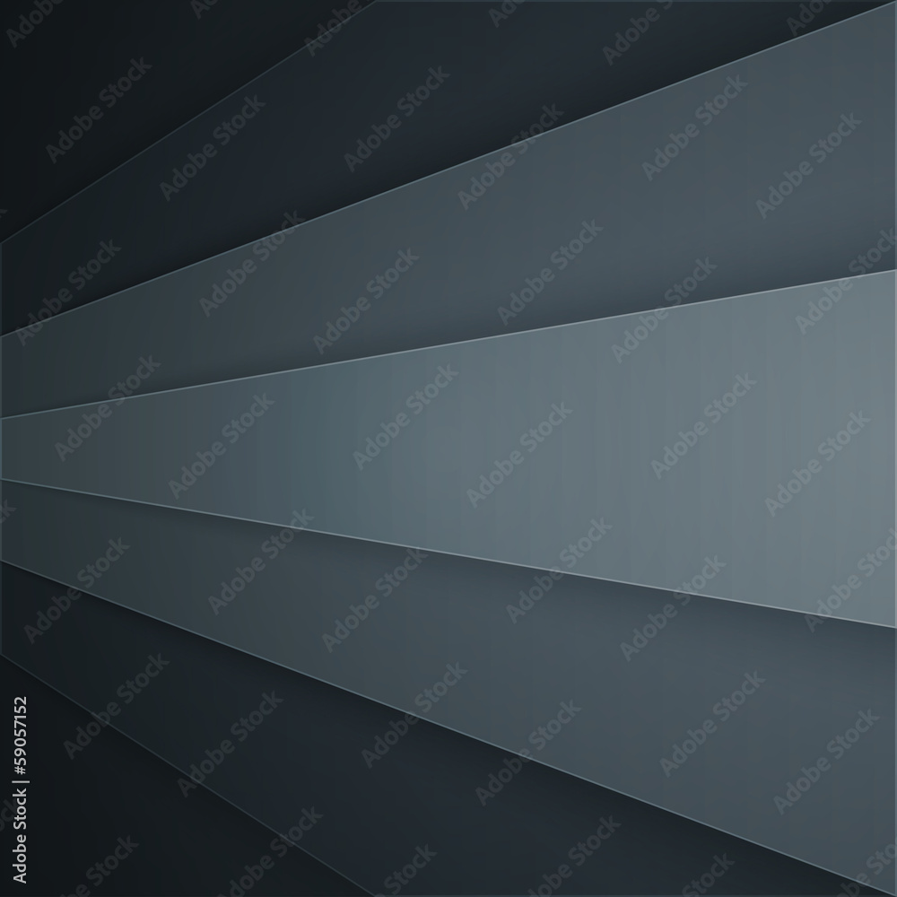 Fototapete Abstract background with dark grey paper layers