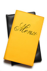 Yellow menu book