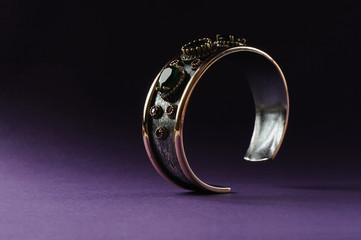 Handmade Turkish Bangle isolated violet backgraund